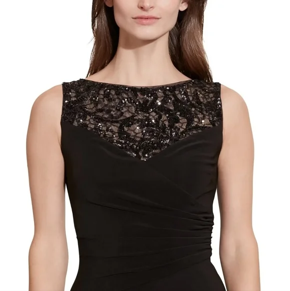 Ralph Lauren Elegant Black Sequin Dress - Picture 2 of 7